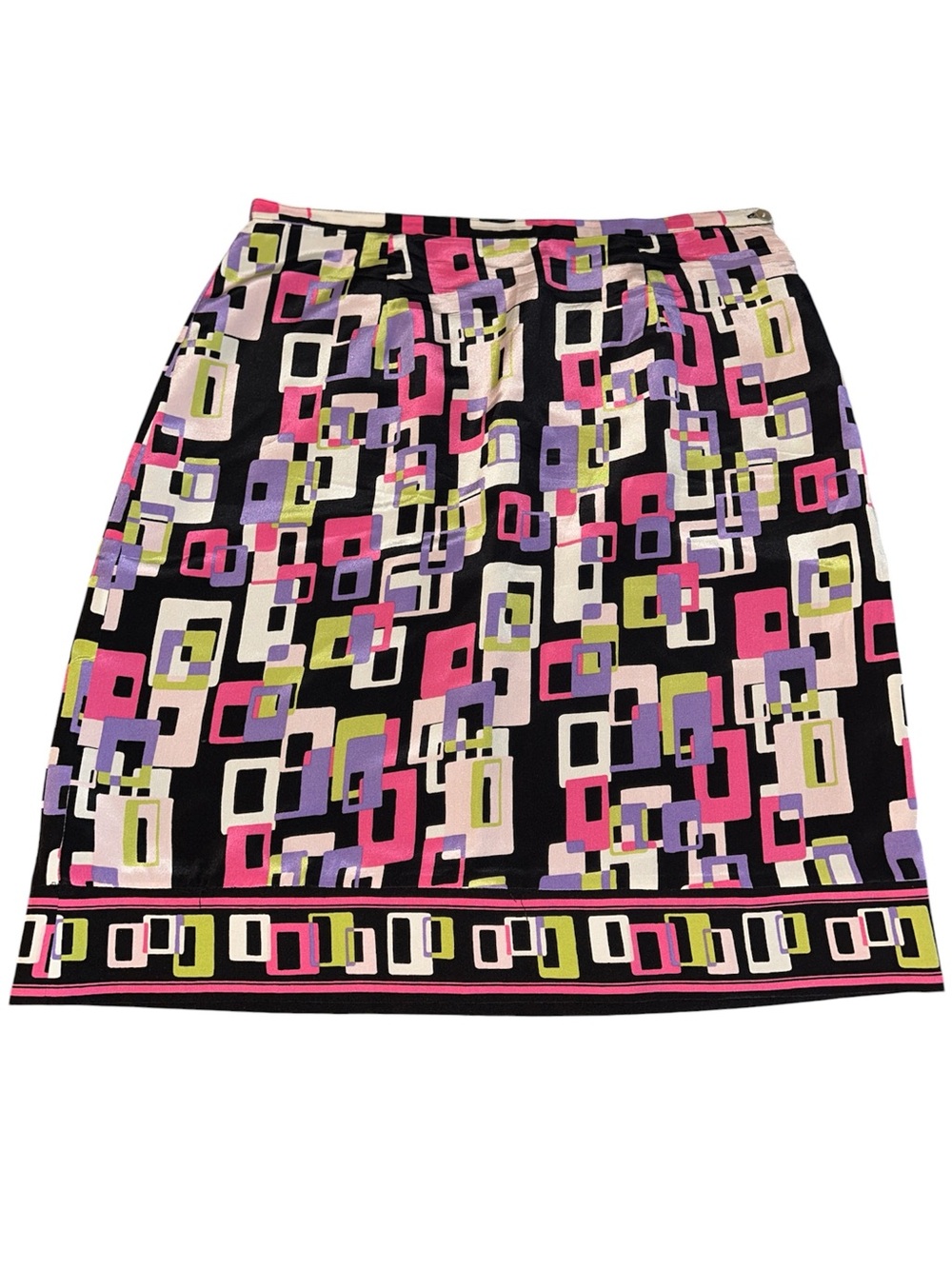 Vibrant 60s Geometric Silk Skirt